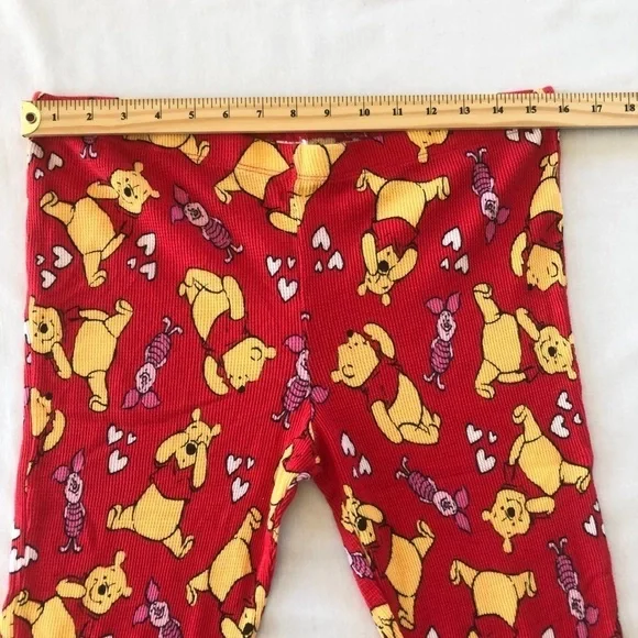 Disney Winnie The Pooh & Piglet Waffle Loungewear Pajamas Ladies Top L Bottom M - Picture 14 of 15